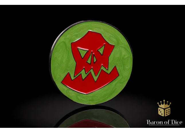 Gamers Guild AZ Baron of Dice 40mm Objective Coin - Orc: Red Baron of Dice