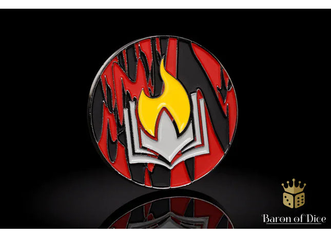 Gamers Guild AZ Baron of Dice 40mm Objective Coin - Scorched Book Baron of Dice