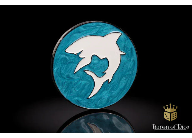 Gamers Guild AZ Baron of Dice 40mm Objective Coin - Shark Baron of Dice