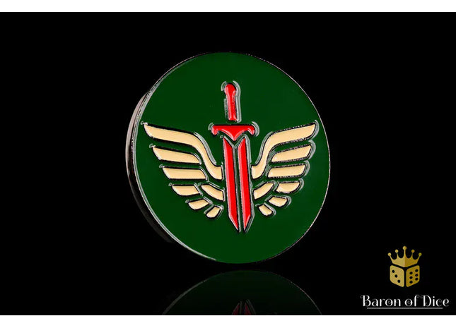 Gamers Guild AZ Baron of Dice 40mm Objective Coin - Sword and Wings Baron of Dice
