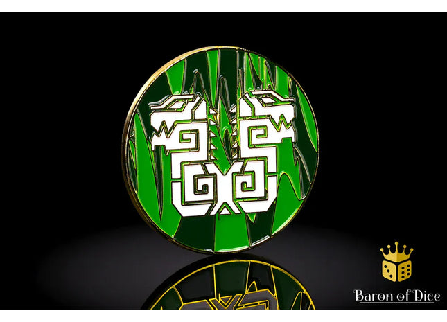 Gamers Guild AZ Baron of Dice 40mm Objective Coin - Twin Headed Lizard Baron of Dice