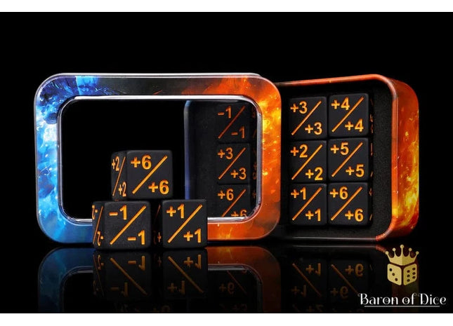 Gamers Guild AZ Baron of Dice Baron of Dice: +1/ -1 Counters - Matte Black - Set of 10 Baron of Dice