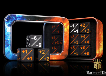 Gamers Guild AZ Baron of Dice Baron of Dice: +1/ -1 Counters - Matte Black - Set of 10 Baron of Dice