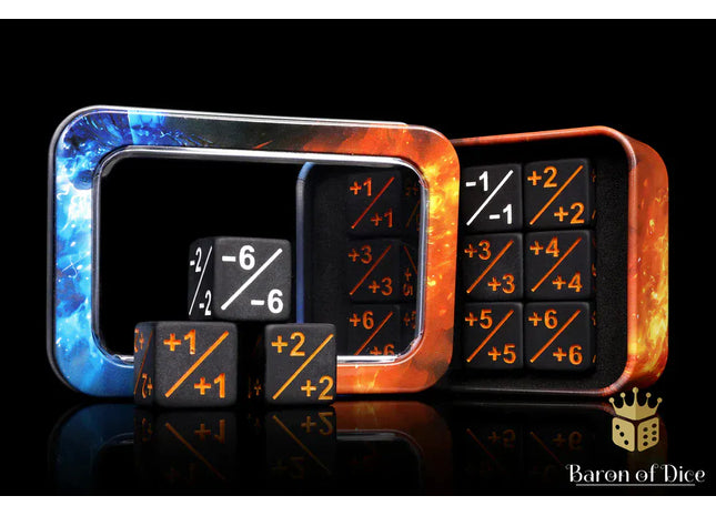 Gamers Guild AZ Baron of Dice Baron of Dice: +1/ -1 Counters - Matte Black - Set of 10 Baron of Dice