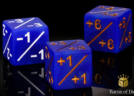 Gamers Guild AZ Baron of Dice Baron of Dice: +1/-1 Counters - Matte Blue - Set of 10 Baron of Dice