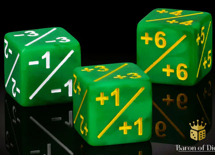 Gamers Guild AZ Baron of Dice Baron of Dice: +1/-1 Counters - Matte Green - Set of 10 Baron of Dice