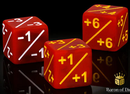 Gamers Guild AZ Baron of Dice Baron of Dice: +1/-1 Counters - Matte Red - Set of 10 Baron of Dice