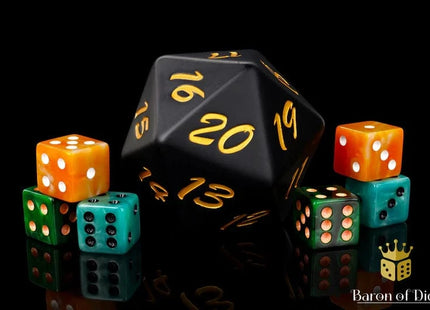 Gamers Guild AZ Baron of Dice Baron of Dice: Big Ass D20 - Black Decay Baron of Dice