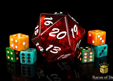 Gamers Guild AZ Baron of Dice Baron of Dice: Big Ass D20 - Red Fire Baron of Dice