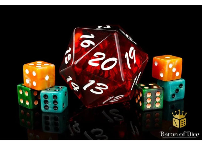 Gamers Guild AZ Baron of Dice Baron of Dice: Big Ass D20 - Red Fire Baron of Dice