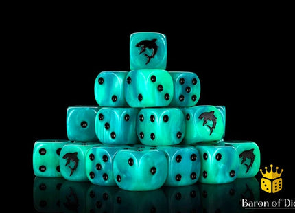 Gamers Guild AZ Baron of Dice Baron of Dice: Carcharodon "Great White Shark" Dice / Round Corner Baron of Dice