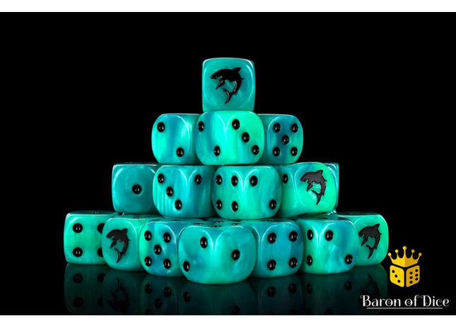 Gamers Guild AZ Baron of Dice Baron of Dice: Carcharodon "Great White Shark" Dice / Round Corner Baron of Dice
