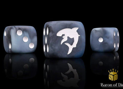 Gamers Guild AZ Baron of Dice Baron of Dice: Carcharodon "Great White Shark" - Void Grey Round Dice Baron of Dice