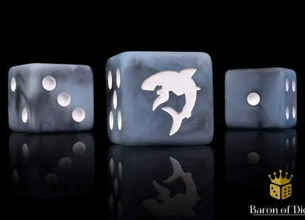 Gamers Guild AZ Baron of Dice Baron of Dice: Carcharodon "Great White Shark" - Void Grey Square Dice Baron of Dice