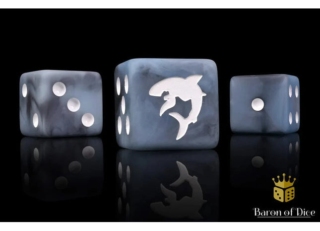 Gamers Guild AZ Baron of Dice Baron of Dice: Carcharodon "Great White Shark" - Void Grey Square Dice Baron of Dice