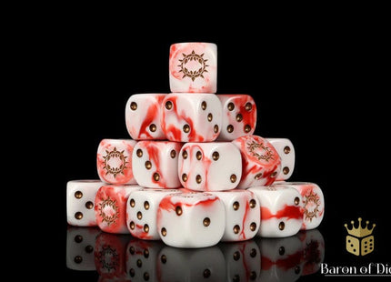 Gamers Guild AZ Baron of Dice Baron of Dice: Carnage Dice - White Dice / Round Corner Baron of Dice