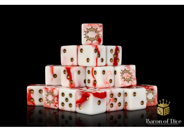 Gamers Guild AZ Baron of Dice Baron of Dice: Carnage Dice - White Dice / Square Corner Baron of Dice