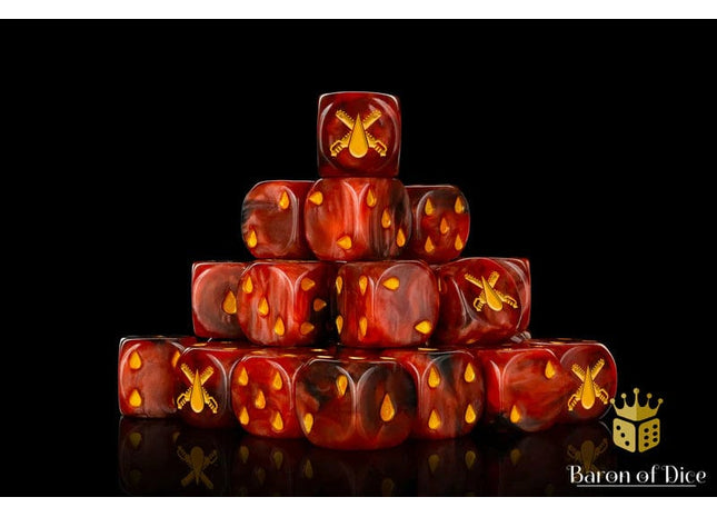 Gamers Guild AZ Baron of Dice Baron of Dice: Chain Blades Dice - Blood Red / Squared Corner (x25) Baron of Dice