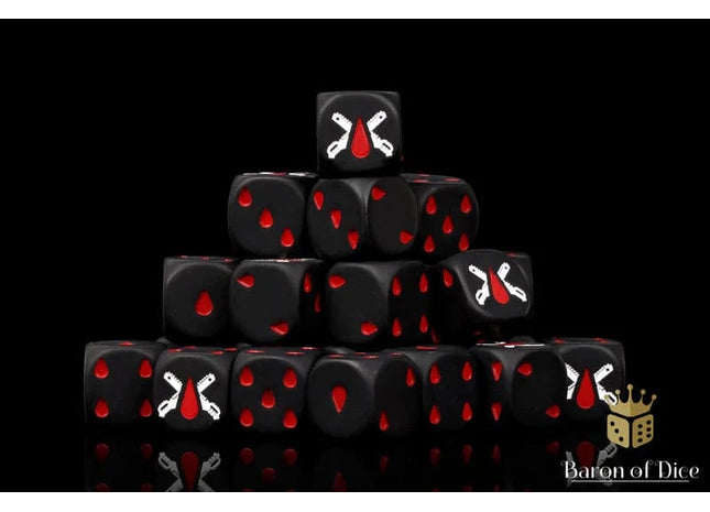 Gamers Guild AZ Baron of Dice Baron of Dice: Chain Blades Dice - Matte Black (x25) Baron of Dice