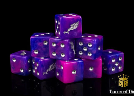 Gamers Guild AZ Baron of Dice Baron of Dice: Children of Profligacy - Silver 16mm Dice (Square Corner) Baron of Dice