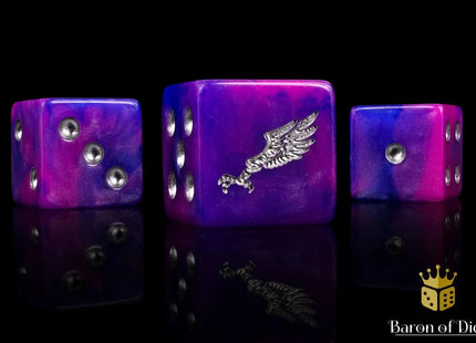 Gamers Guild AZ Baron of Dice Baron of Dice: Children of Profligacy - Silver 16mm Dice (Square Corner) Baron of Dice