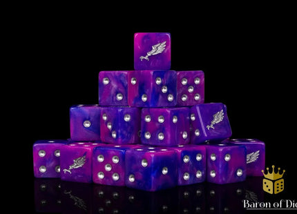 Gamers Guild AZ Baron of Dice Baron of Dice: Children of Profligacy - Silver 16mm Dice (Square Corner) Baron of Dice