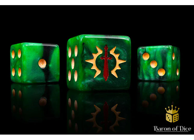 Gamers Guild AZ Baron of Dice Baron of Dice: Consecrated Blades Green Dice - Set of 25 Baron of Dice