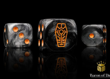 Gamers Guild AZ Baron of Dice Baron of Dice: Day of the Dead, Orange Coffin, 16mm Dice / Square Corner Baron of Dice