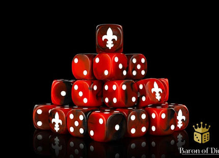 Gamers Guild AZ Baron of Dice Baron of Dice: Fleur De Lis 16mm Dice - Purple Dice / Round corner Baron of Dice