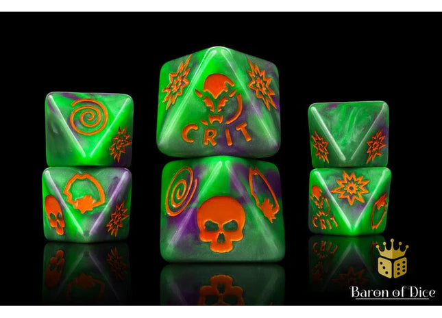 Gamers Guild AZ Baron of Dice Baron of Dice: Goblin King D8 Dice  Set Baron of Dice