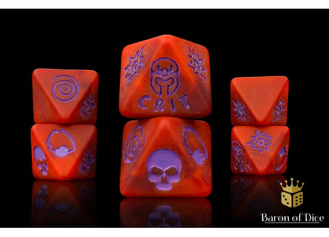Gamers Guild AZ Baron of Dice Baron of Dice: Menacing Mutants - Red Matte D8 Dice  Set Baron of Dice