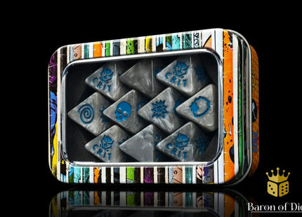 Gamers Guild AZ Baron of Dice Baron of Dice: Panther Silver D8 Dice  Set Baron of Dice