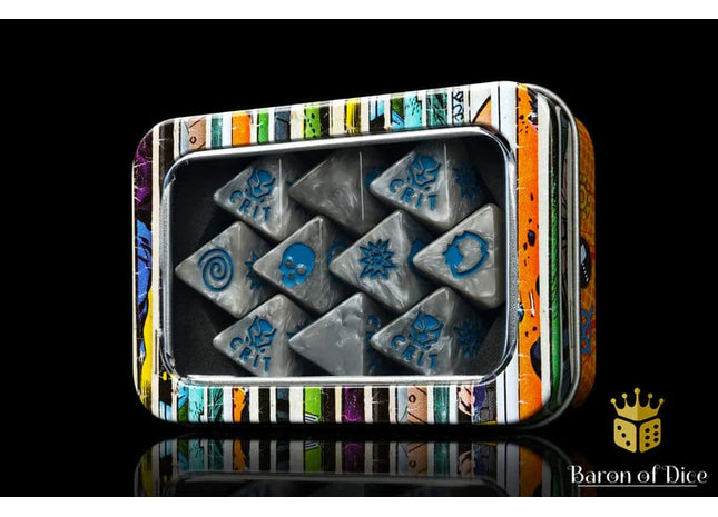 Gamers Guild AZ Baron of Dice Baron of Dice: Panther Silver D8 Dice  Set Baron of Dice