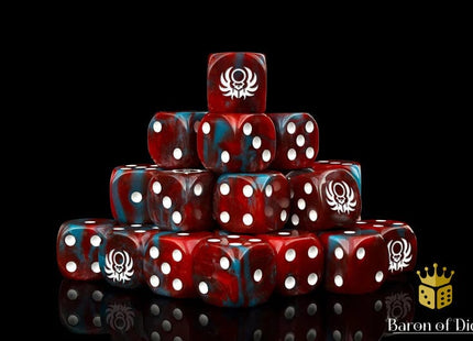 Gamers Guild AZ Baron of Dice Baron of Dice: Sun Scarab Dice - Red / Round Corner Baron of Dice