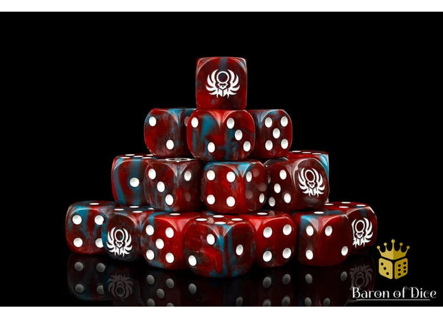 Gamers Guild AZ Baron of Dice Baron of Dice: Sun Scarab Dice - Red / Round Corner Baron of Dice