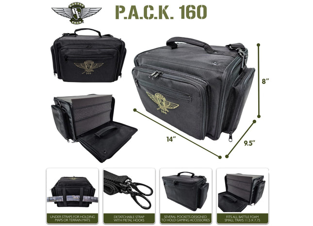 Gamers Guild AZ Battle Foam (160) P.A.C.K. 160 Magna Rack Sliders Load Out (Black) Battle Foam