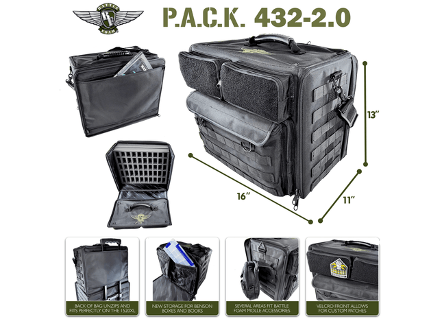 Gamers Guild AZ Battle Foam (432) P.A.C.K. 432 2.0 Molle Horizontal with Magna Rack Slider Load Out (Black) Battle Foam