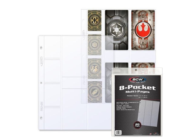 Gamers Guild AZ BCW BCW: Accessories - 8-Pocket Multiple Size Pro Pages Clear BCW