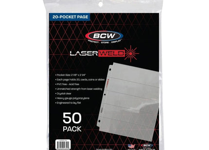 Gamers Guild AZ BCW LaserWeld 20-Pocket Page (50 CT. Pack) BCW