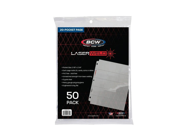 Gamers Guild AZ BCW LaserWeld 20-Pocket Page (50 CT. Pack) BCW