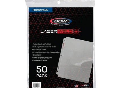 Gamers Guild AZ BCW LaserWeld 8x10 Photo Page (50 CT. Box) BCW