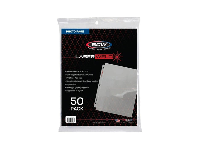 Gamers Guild AZ BCW LaserWeld 8x10 Photo Page (50 CT. Box) BCW