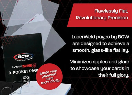 Gamers Guild AZ BCW LaserWeld 9-Pocket Page (100 CT. Box) BCW
