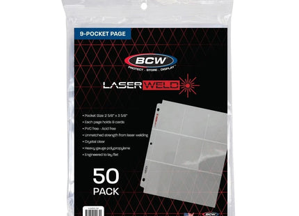Gamers Guild AZ BCW LaserWeld 9-Pocket Page (50 CT. Box) BCW