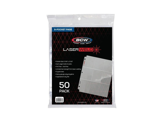 Gamers Guild AZ BCW LaserWeld 9-Pocket Page (50 CT. Box) BCW