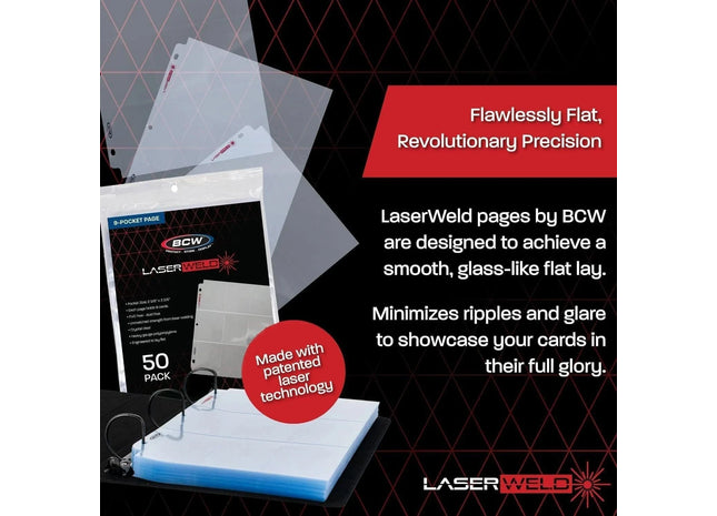 Gamers Guild AZ BCW LaserWeld 9-Pocket Page - Side Load (50 CT. Pack) BCW