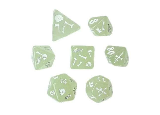 Gamers Guild AZ Black Oak Workshop Black Oak Workshop: 7-Dice Set:  Gelatinous Cube Glow Black Oak Workshop