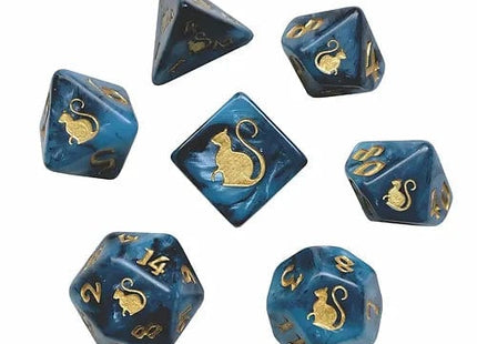 Gamers Guild AZ Black Oak Workshop Black Oak Workshop: 7-Dice Set: Kitty Clacks - Bast Black Oak Workshop