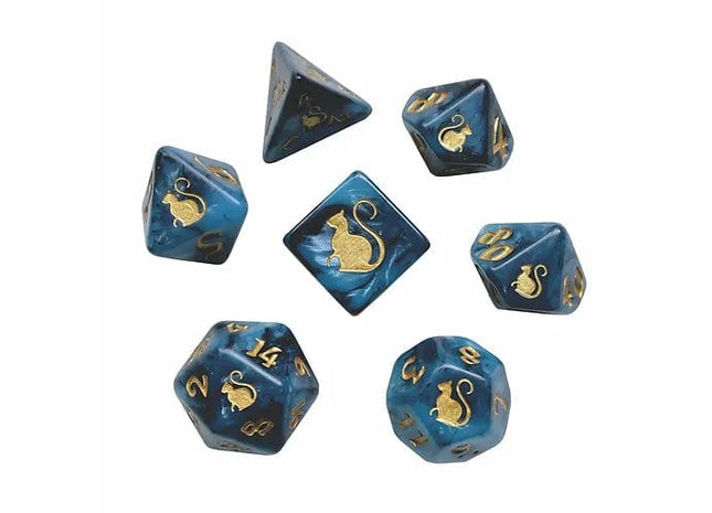 Gamers Guild AZ Black Oak Workshop Black Oak Workshop: 7-Dice Set: Kitty Clacks - Bast Black Oak Workshop