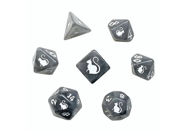 Gamers Guild AZ Black Oak Workshop Black Oak Workshop: 7-Dice Set: Kitty Clacks - Tom - Black Friday Black Oak Workshop